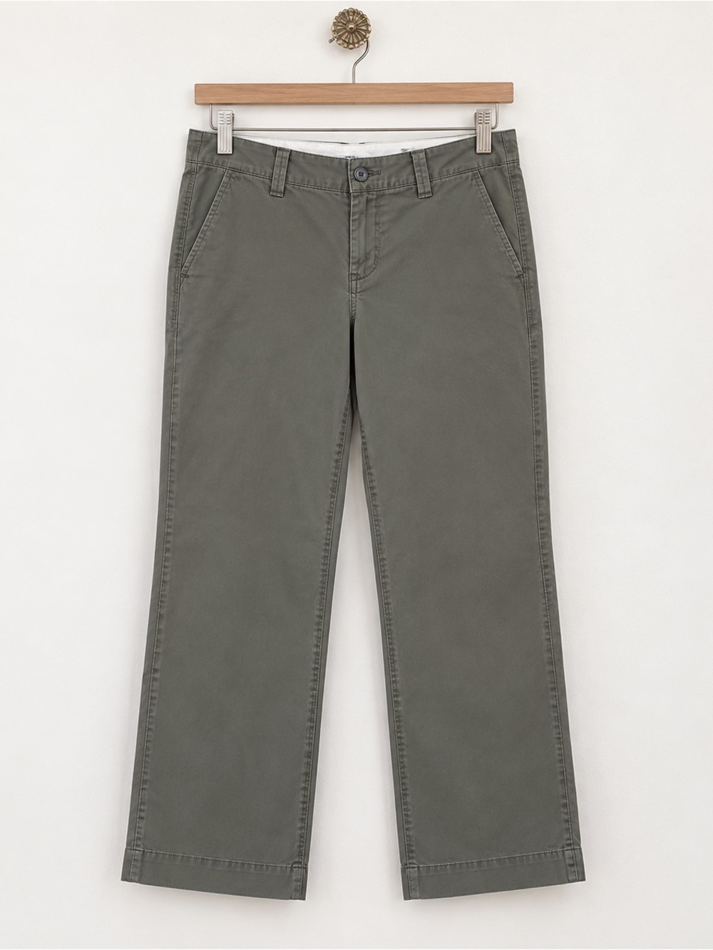 banana republic women’s size 8 stretch straight leg chino pants olive